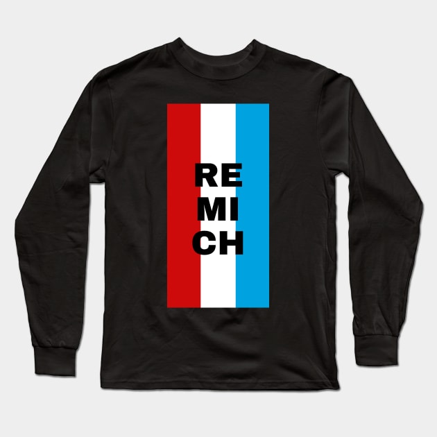 Remich City in Luxembourg Flag Vertical Long Sleeve T-Shirt by aybe7elf
